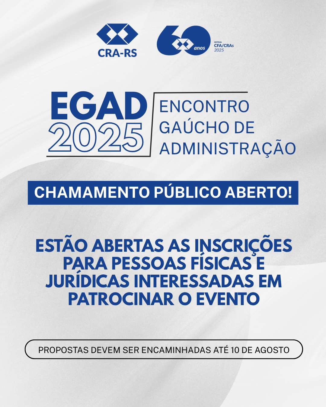 Aberto chamamento público para interessados em patrocinar o EGAD